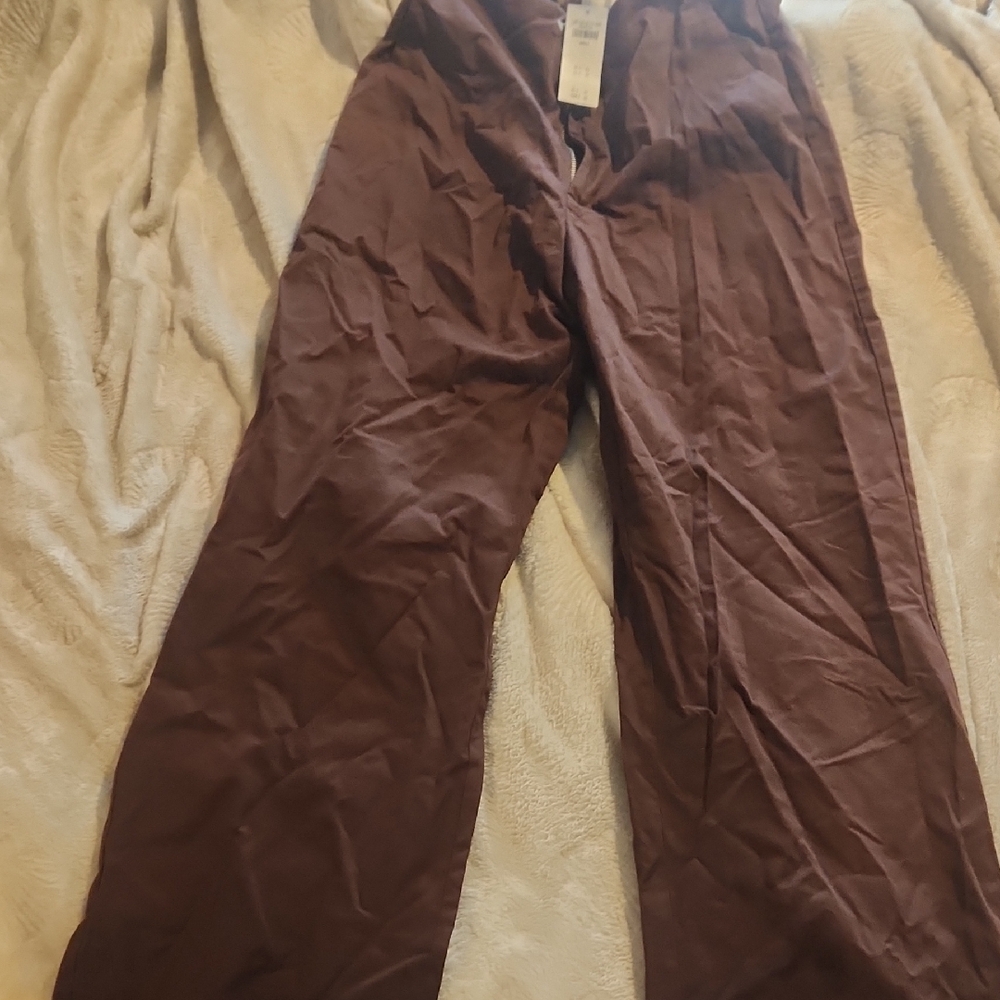 Abercrombie & Fitch Brown Wide-Leg Trousers